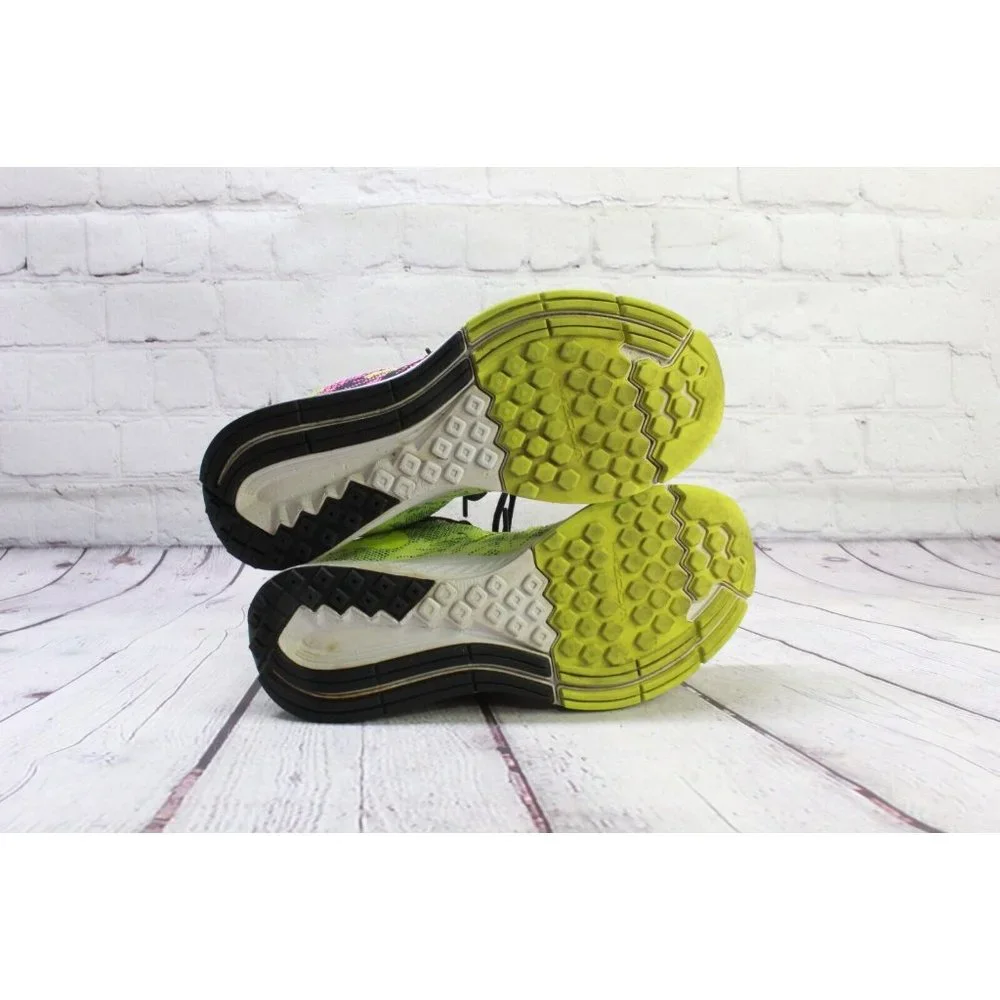 Nike Air Zoom Elite 8 Green Pink Mesh Low Top Sneaker Running Shoes Size 8 - Picture 6 of 9
